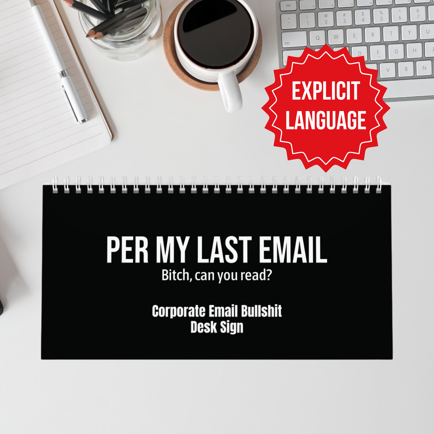 Per My Last Email Corporate Email Bullshit Translations Flip Desk Sign AU