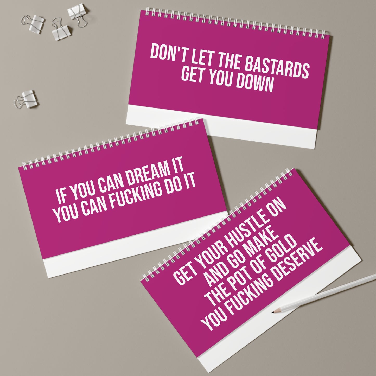 Motivational Desk Sign For Badass Beautiful Woman Pink AU