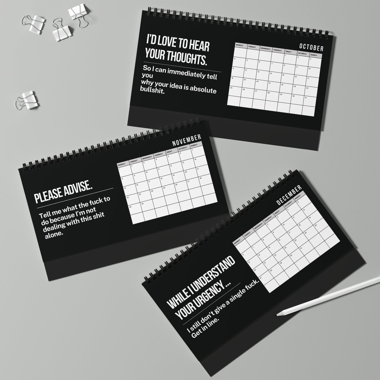 2027 Per My Last Email Desk Calendar Prof.