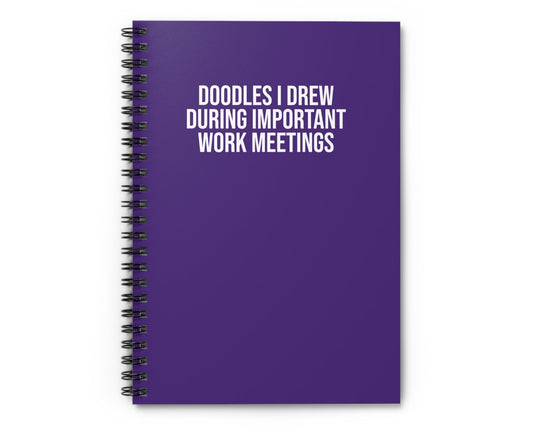 Purple spiral-bound notebook for doodlers stuck in long meetings