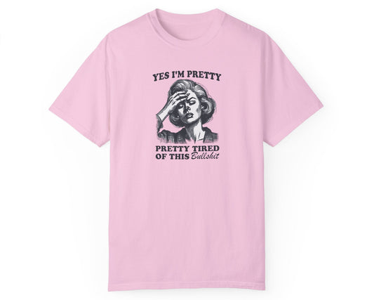 Funny exhausted corporate worker T-shirt in blossom – work burnout humor apparel