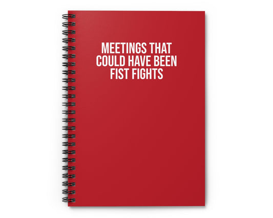 Dark red sarcastic office notebook with bold text cover
