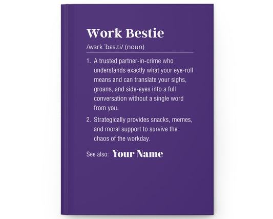 Personalized Work Bestie Definition Hardcover Journal