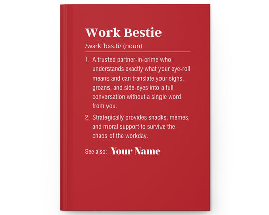 Personalized Work Bestie Definition Hardcover Journal