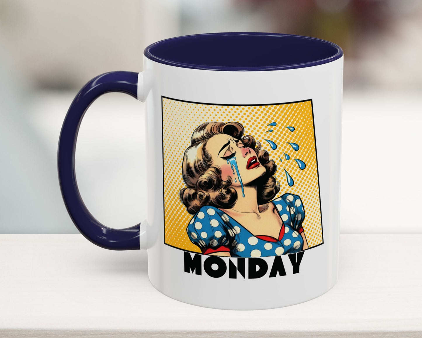 Navy 11oz Pop Art Office Coffee Mug – Sarcastic Gift for Coworkers