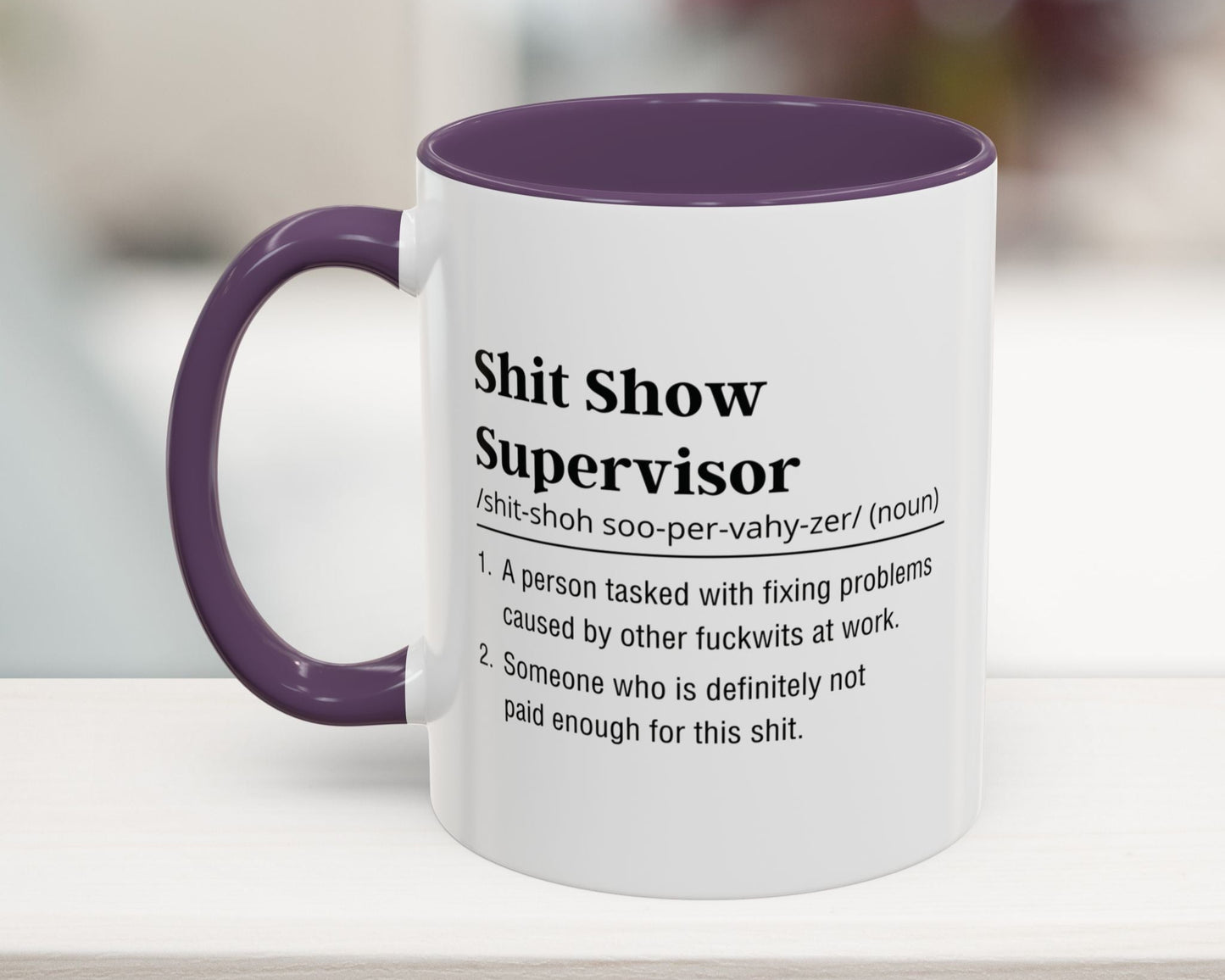 Purple hilarious coworker mug – Shit Show Supervisor – Funny gift for office employees and bosses uk