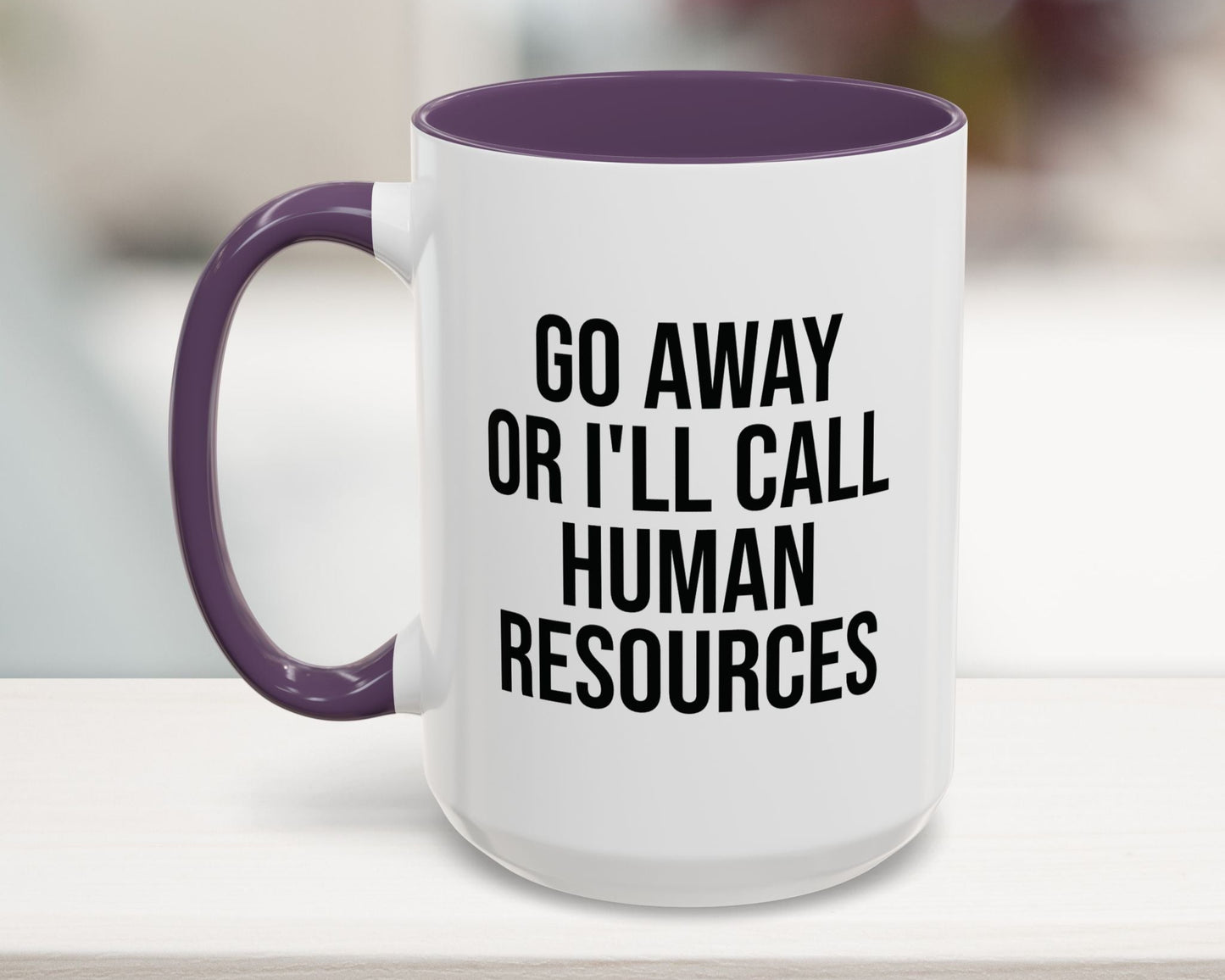 Purple 15oz sarcastic coffee mug – perfect snarky gift for managers and HR reps