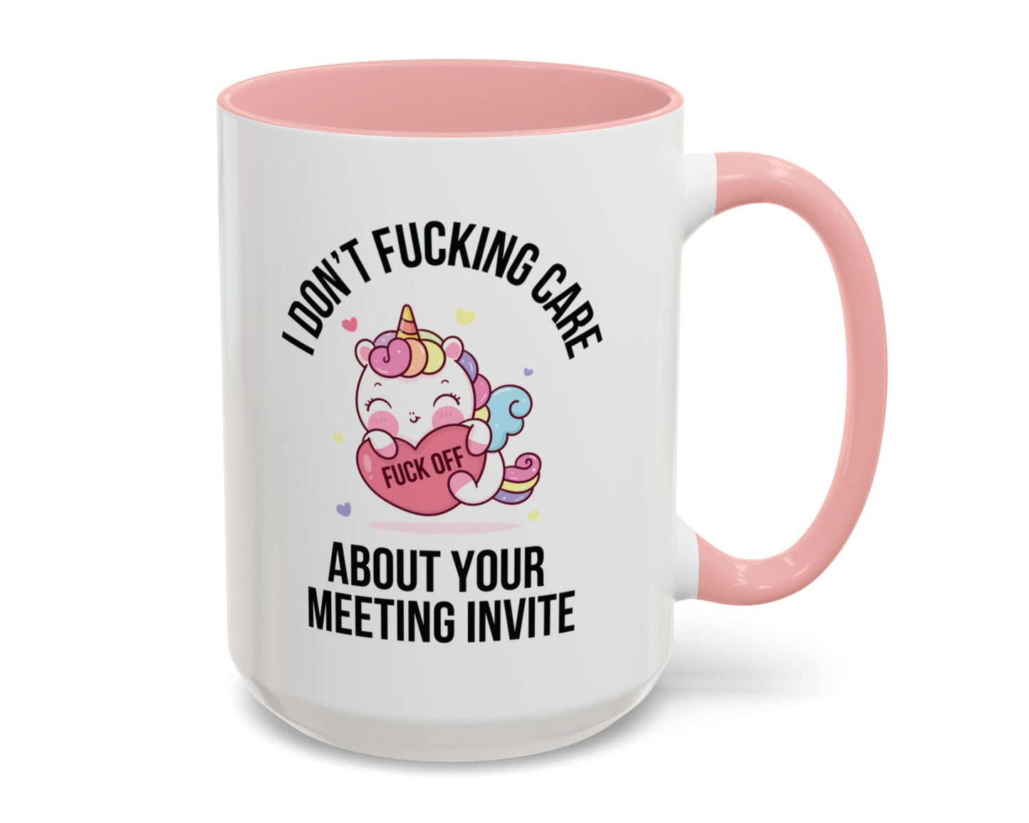 Snarky office gift for employees – sarcastic unicorn coffee mug in pink 15oz
