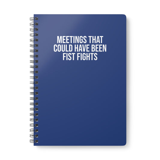 Dark blue office humor notebook, A5 wirobound