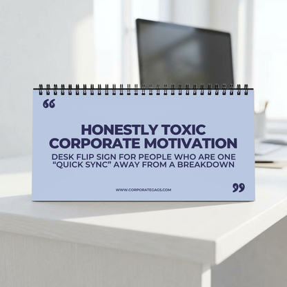 Honestly Toxic Corporate Motivation Desk Sign