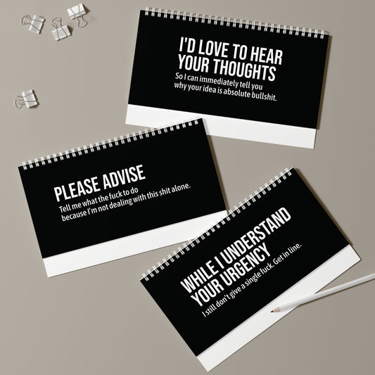 Per My Last Email Corporate Email Bullshit Translations Flip Desk Sign AU
