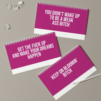 Motivational Desk Sign For Badass Beautiful Woman Pink AU