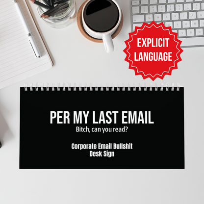 Per My Last Email Corporate Email Bullshit Translations Flip Desk Sign AU