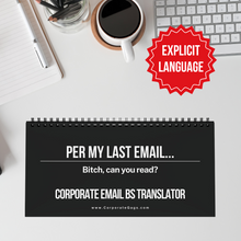 Per My Last Email Corporate Email Bullshit Translator Flip Desk Sign