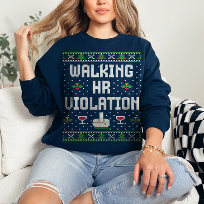 Walking HR Violation Unisex Ugly Christmas Sweater