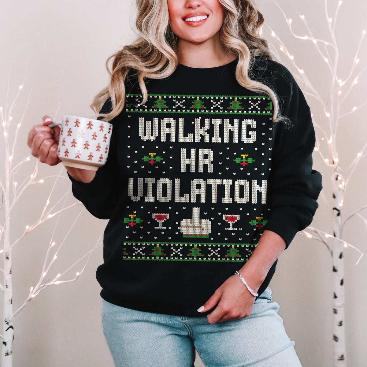 Walking HR Violation Unisex Ugly Christmas Sweatshirt