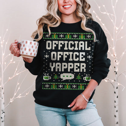 Official Office Yapper Unisex Ugly Christmas Sweatshirt