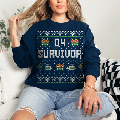Q4 Survivor Funny Unisex Ugly Christmas Sweatshirt