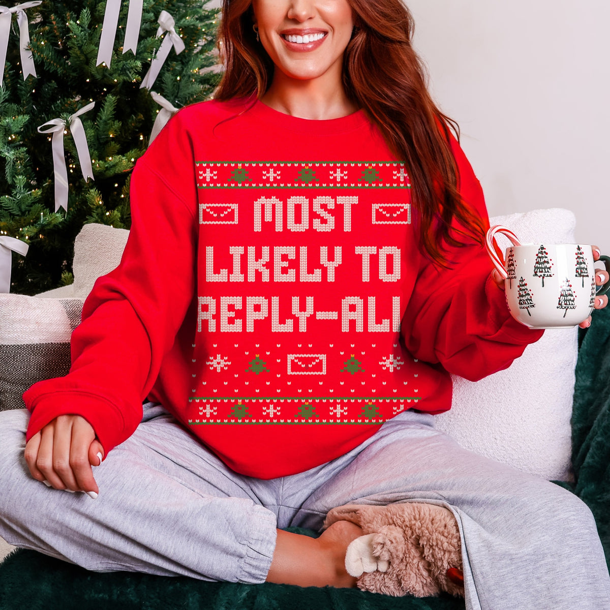 Most Likely To Reply-All Unisex Ugly Christmas Sweater
