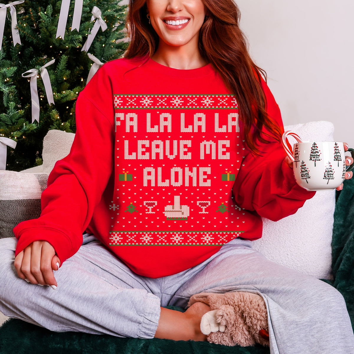 Fa La La Leave Me Alone Unisex Ugly Christmas Sweater