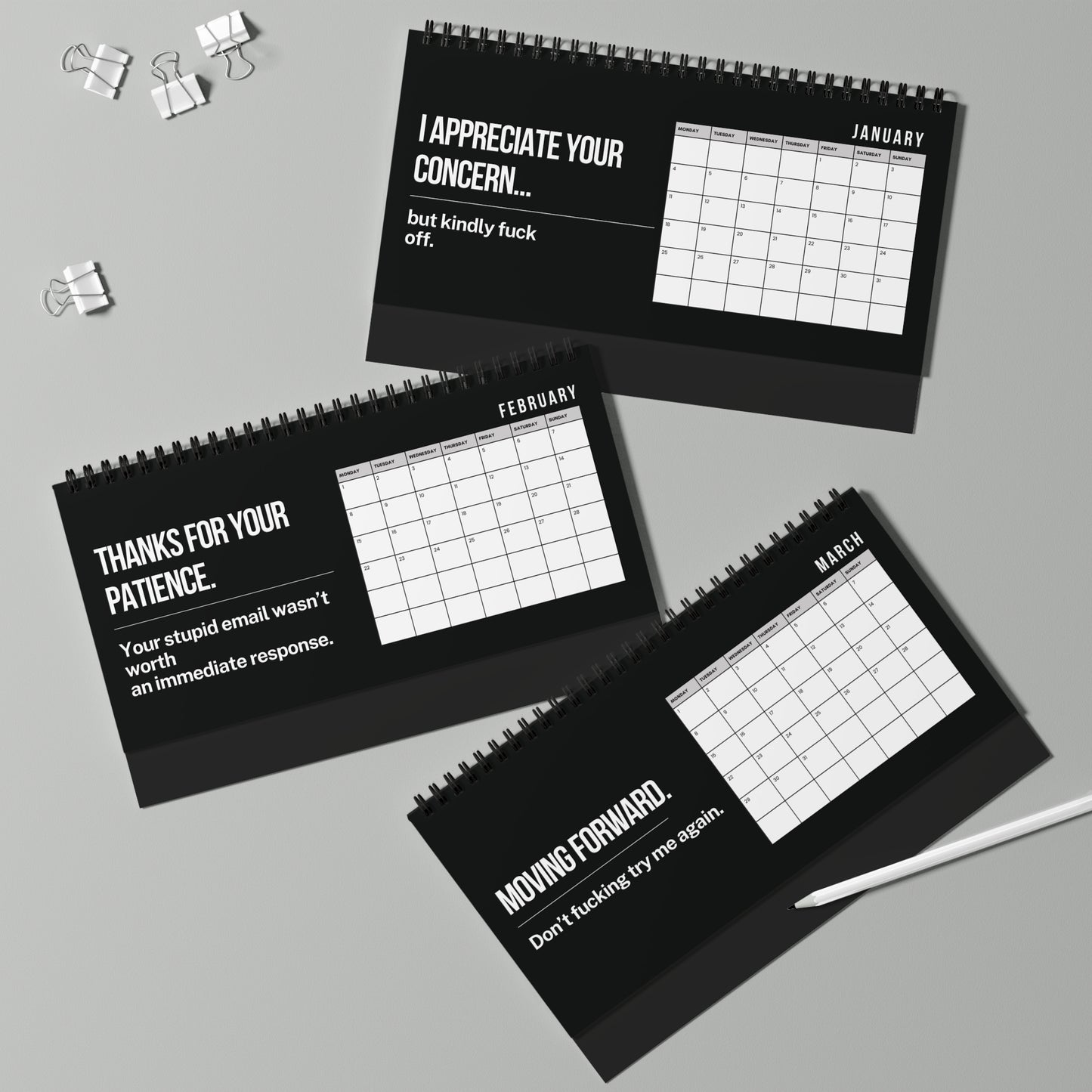 2027 Per My Last Email Desk Calendar Prof.