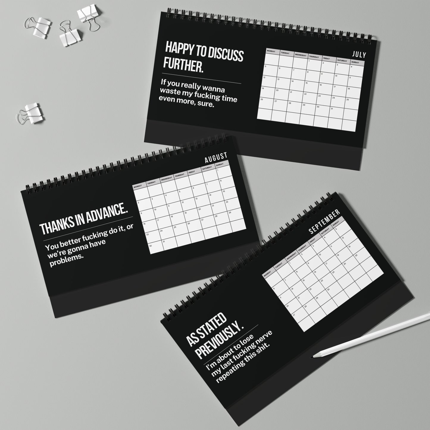 2027 Per My Last Email Desk Calendar Prof.