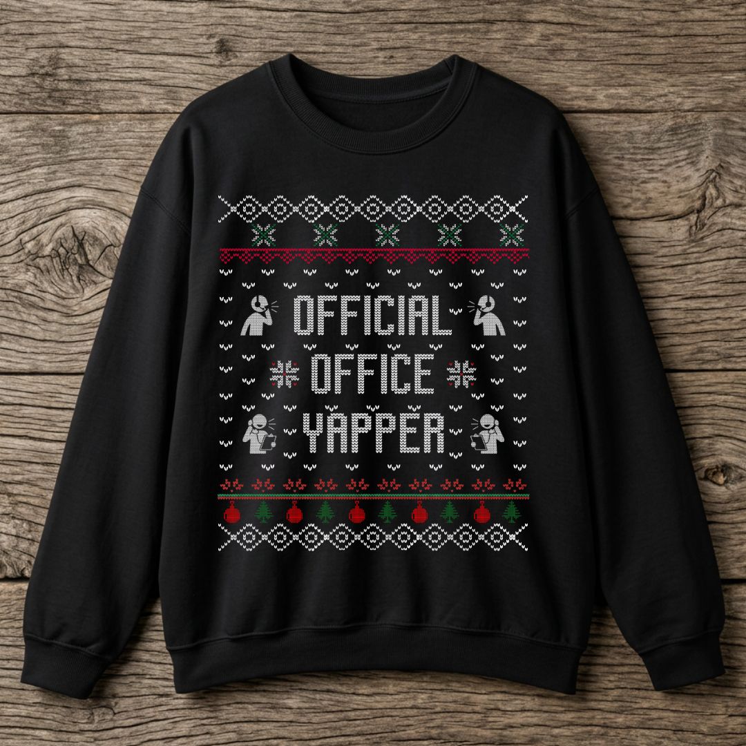 Official Office Yapper Unisex Ugly Christmas Sweatshirt