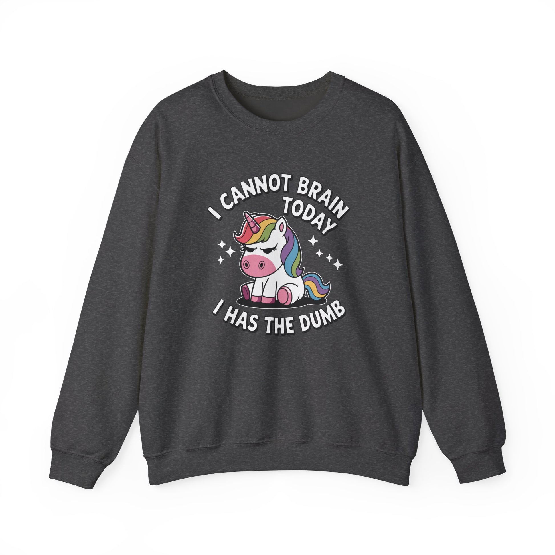 Cannot Brain Today Sweatshirt Unisex Heavy Blend Crewneck Sweatshirt dark heater
