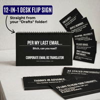Per My Last Email Desk Sign