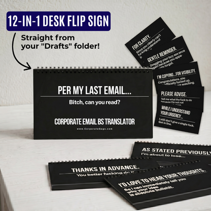 Per My Last Email Desk Sign