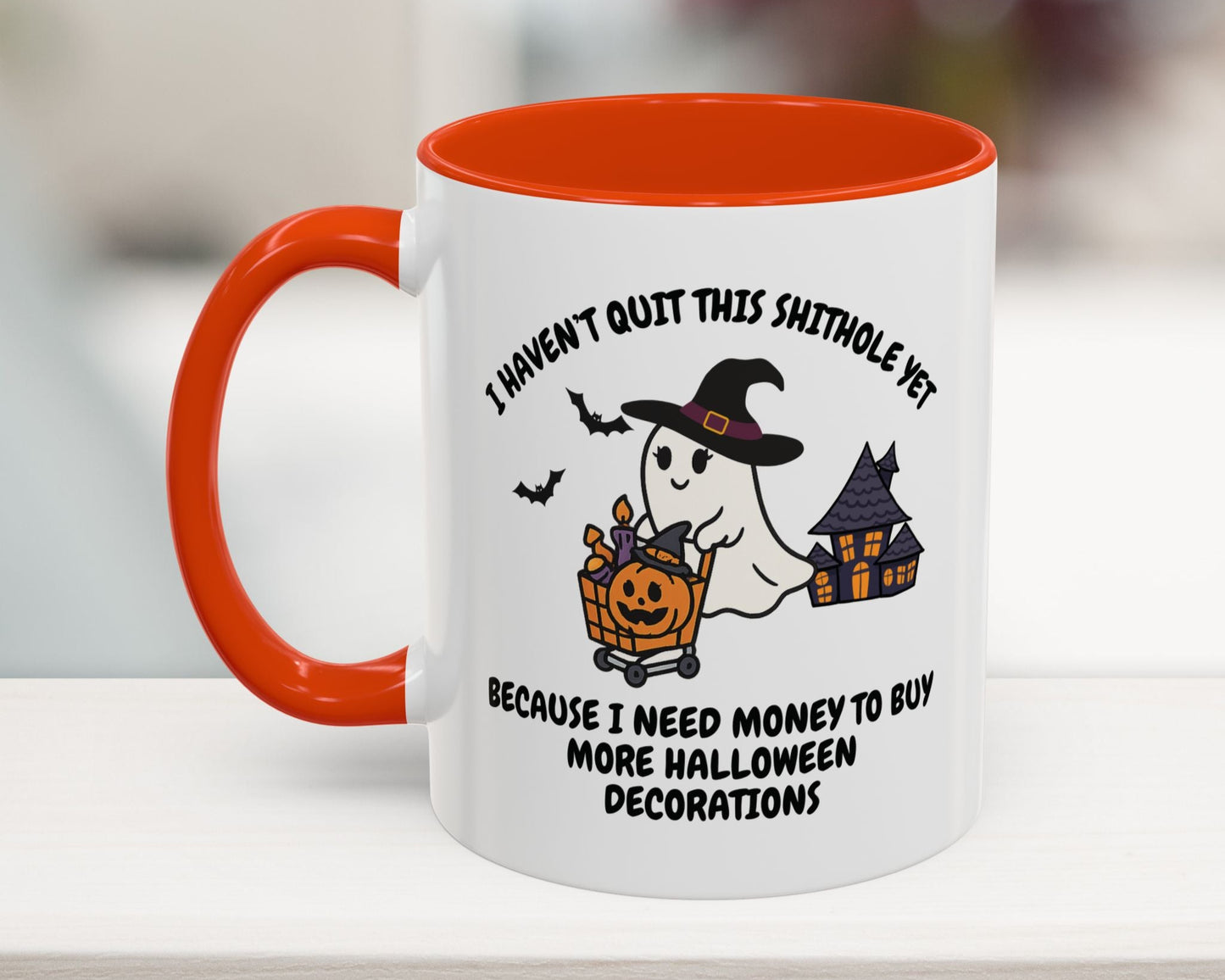 I Haven't Quit This Shithole Yet Halloween Mug (11, 15oz)