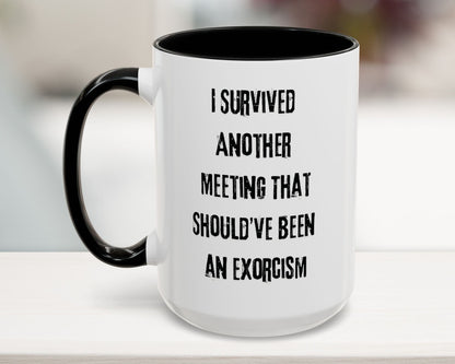 I survived another meeting halloween mug