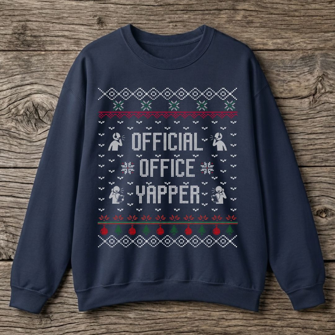 Official Office Yapper Unisex Ugly Christmas Sweatshirt