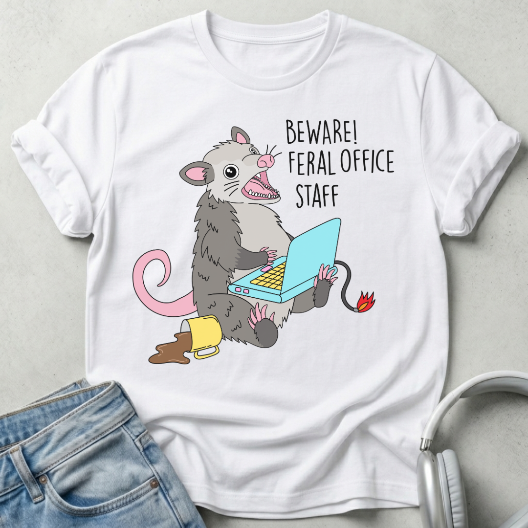 Beware! Feral Office Staff T-shirt