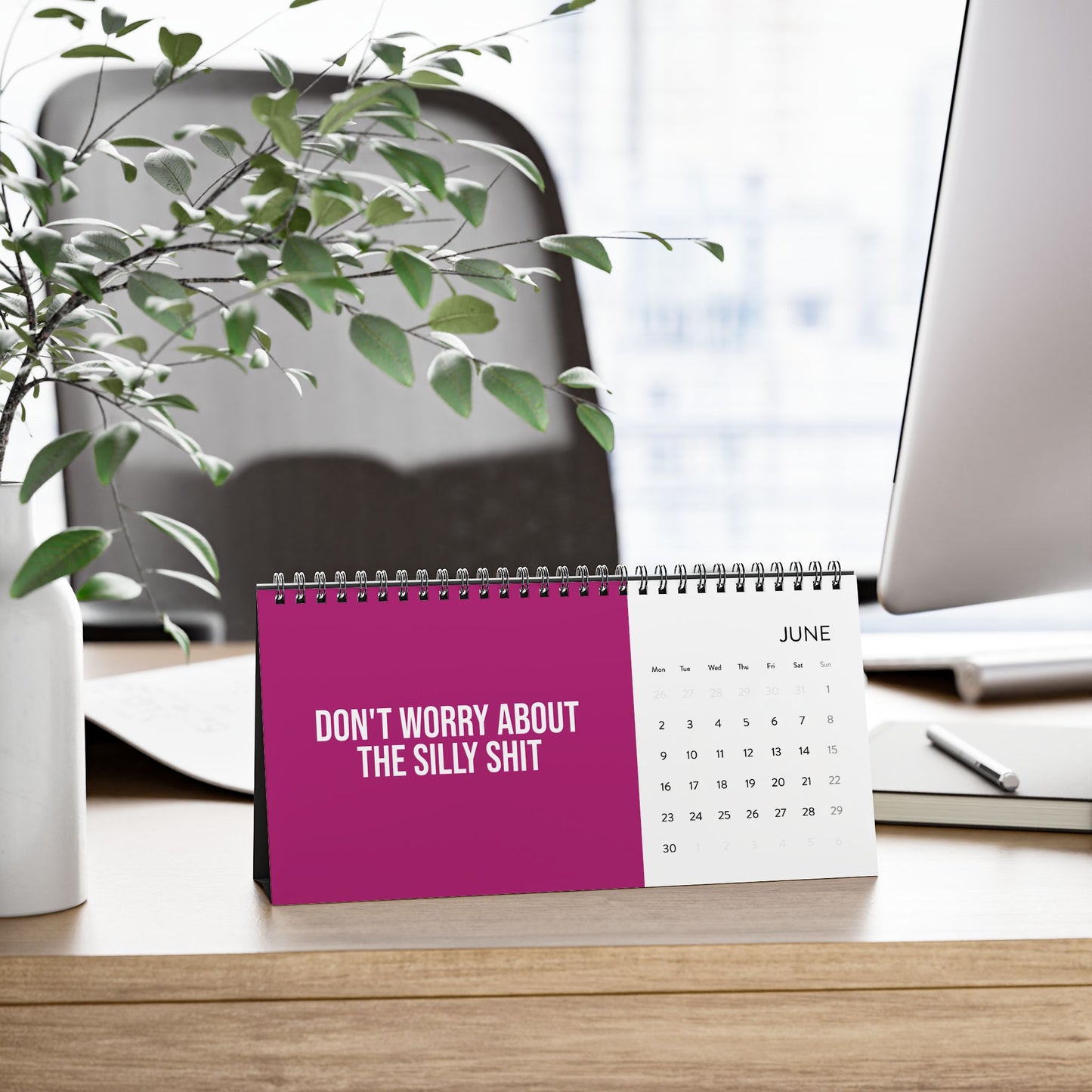 2025 desk calendar with rude, empowering quotes for work motivation