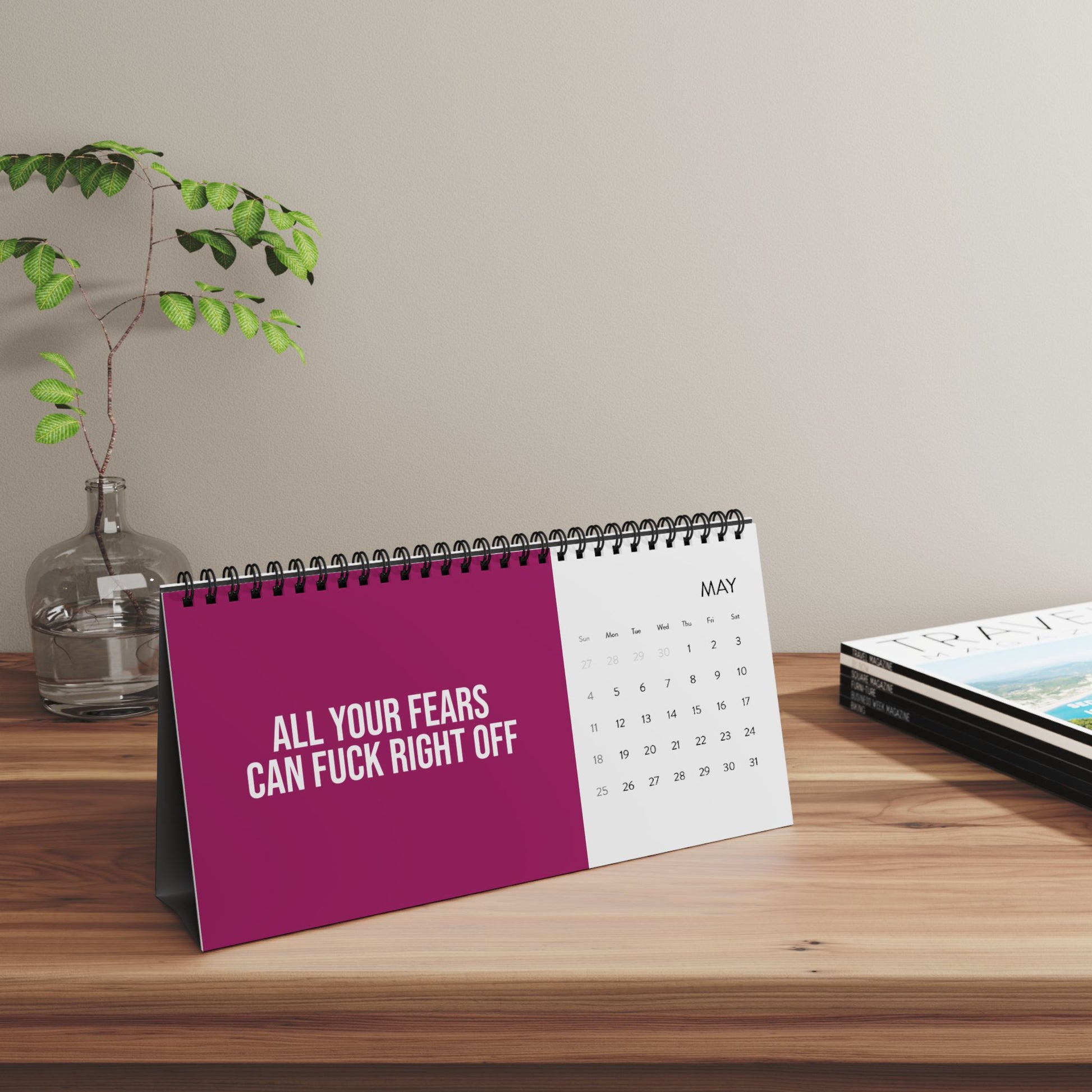 Profane yet motivating 2025 planner for ambitious, career-driven women on desk