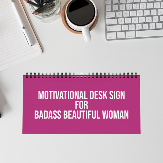 Motivational pink desk sign for badass women entrepreneurs, office decor