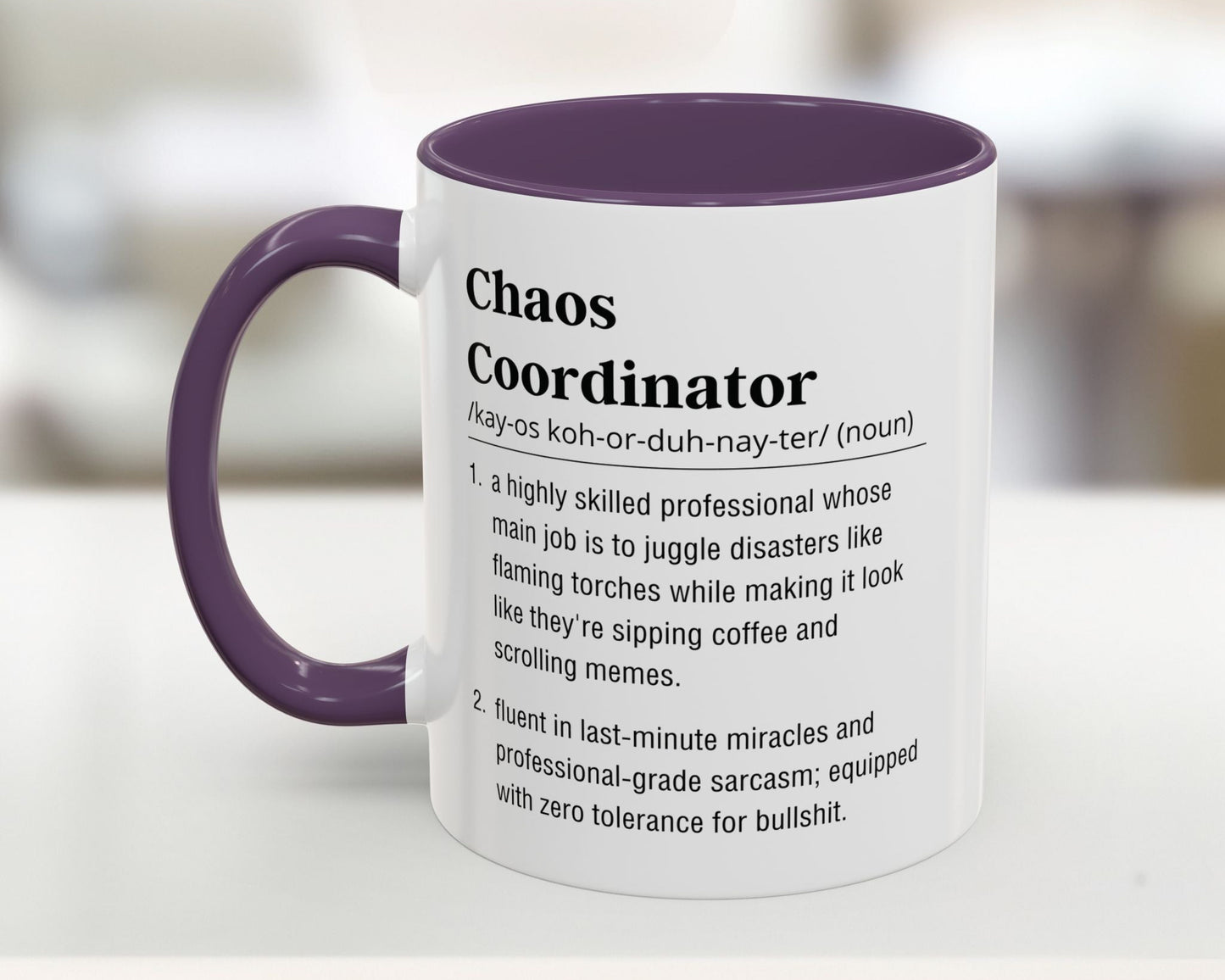 chaos coordinator mug purple us