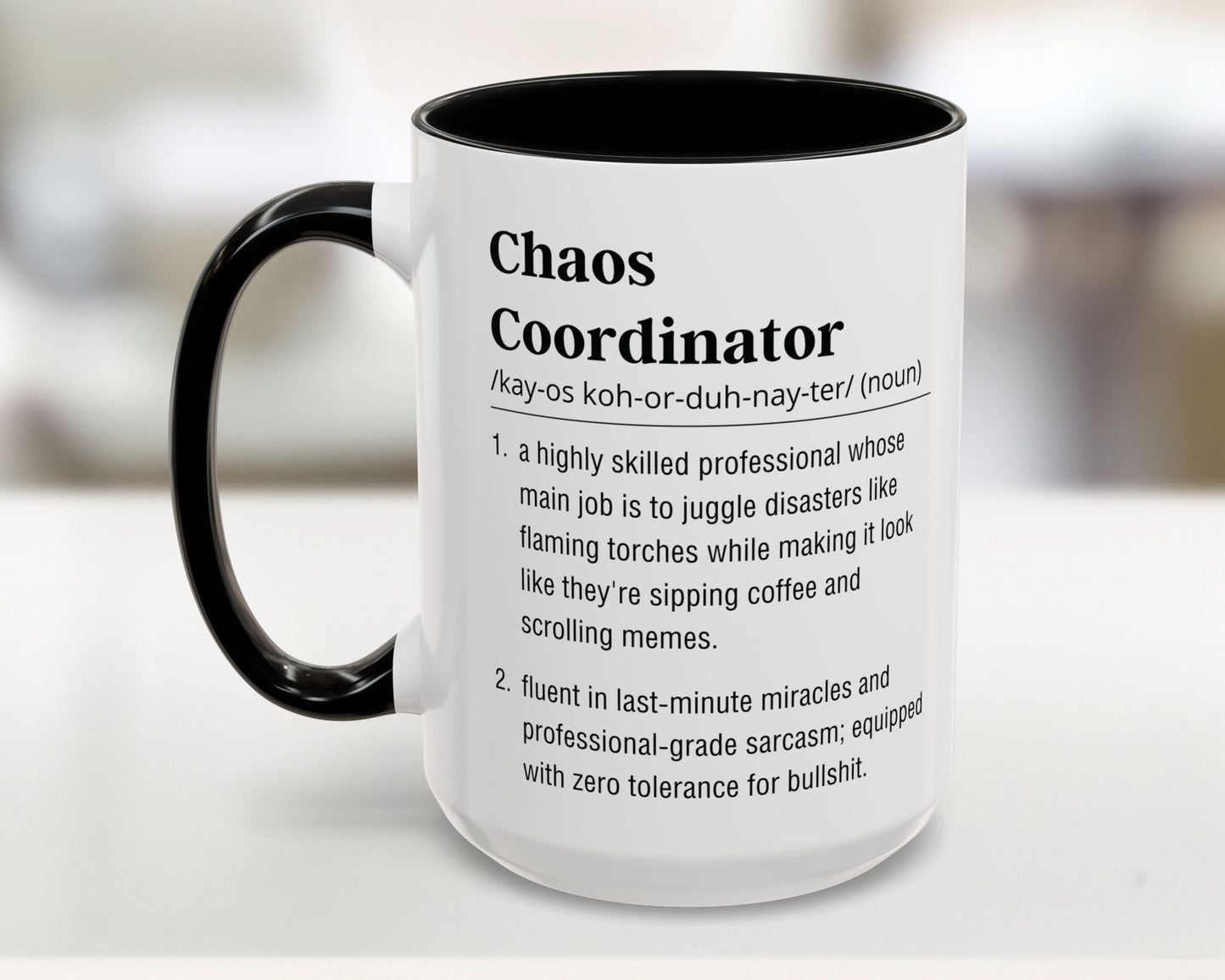 chaos coordinator mug 15oz black