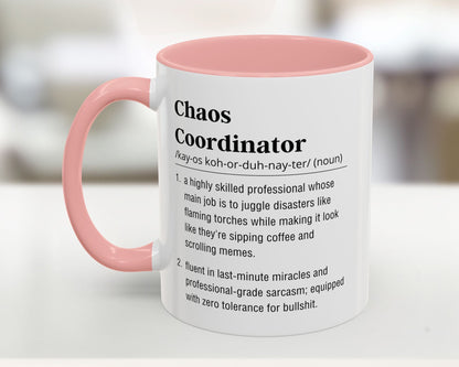 chaos coordinator mug pink uk eu