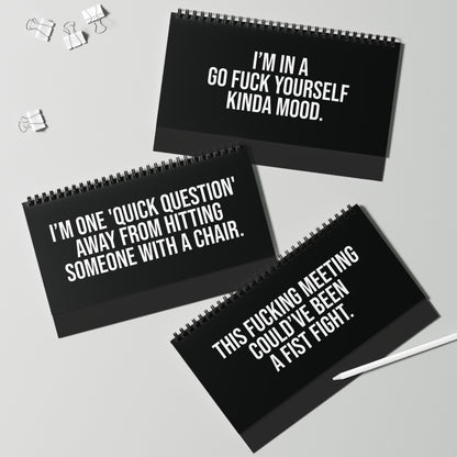 q1 close-up of desk flip sign – “Zero Filter Work Moods” series
