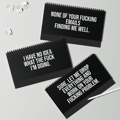 q3 close-up of desk flip sign – “Zero Filter Work Moods” series