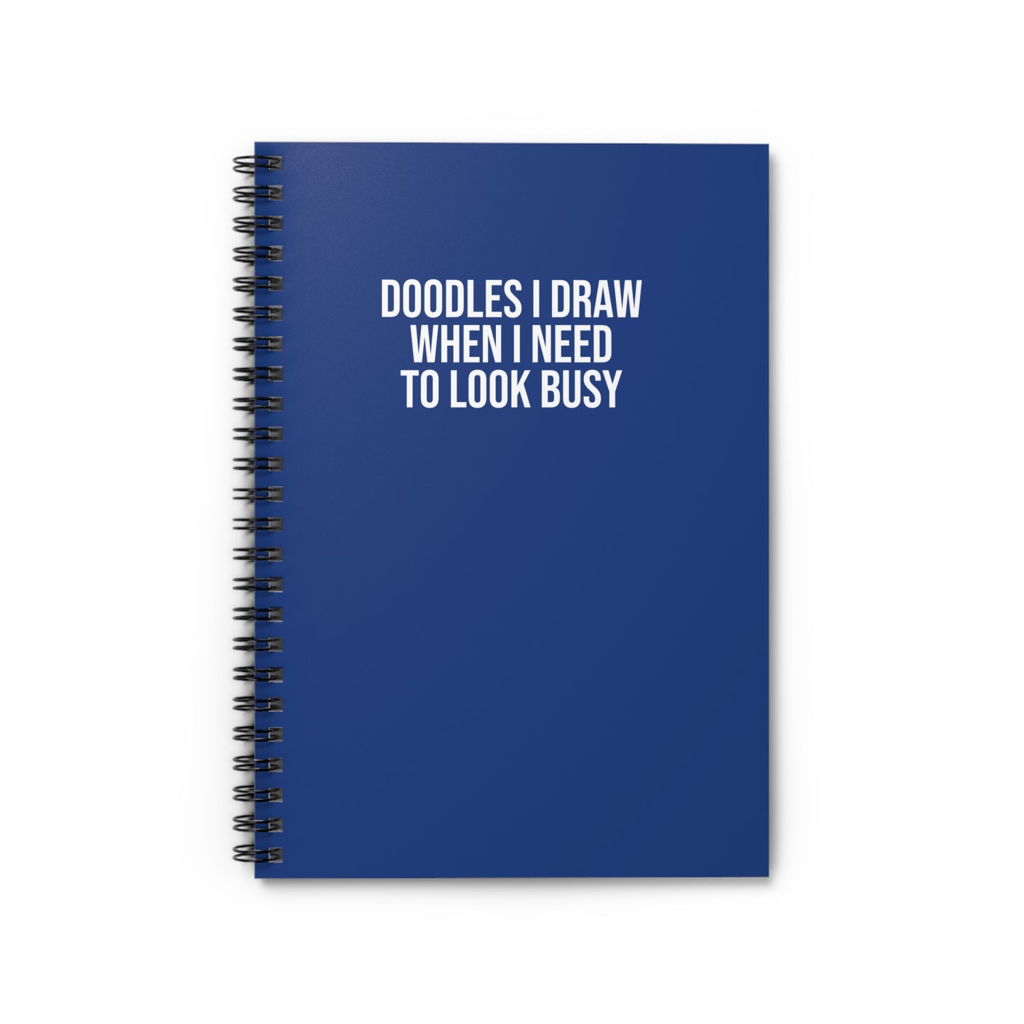 Dark blue office humor notebook for corporate professionals Doodles I Draw When I Need to Look Busy