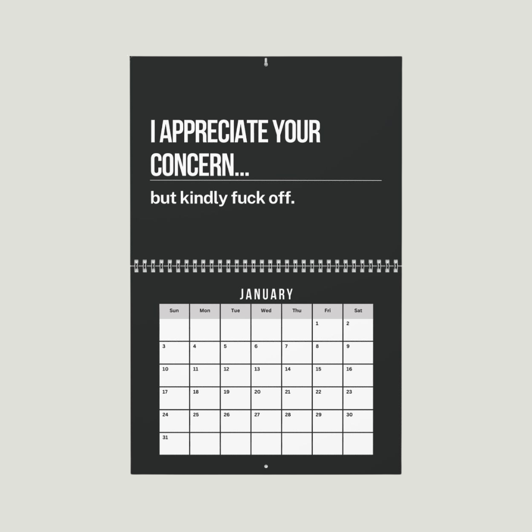 2027 WALL Calendar Per My Last Email NSFW