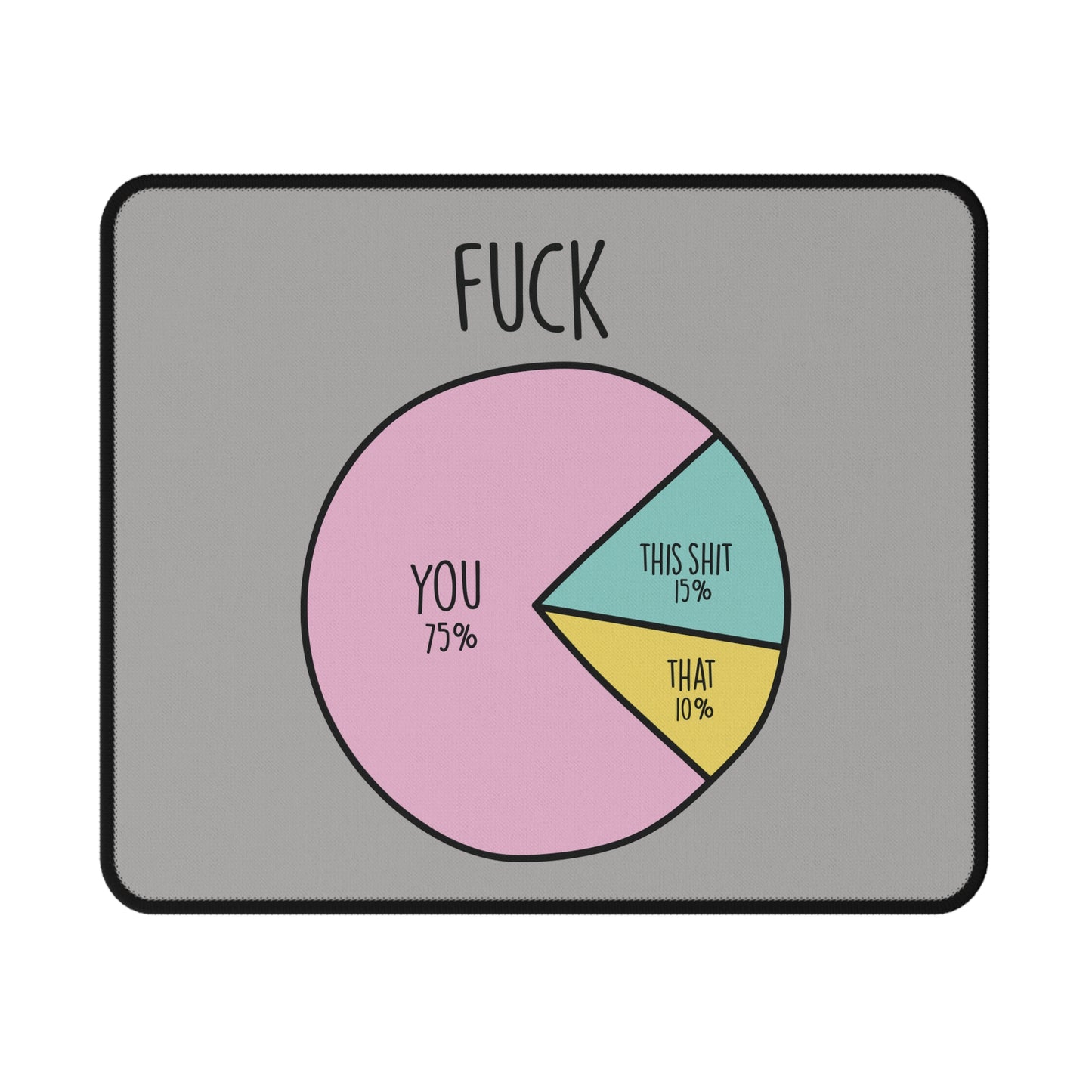 Pie chart graphic with text on a gray background