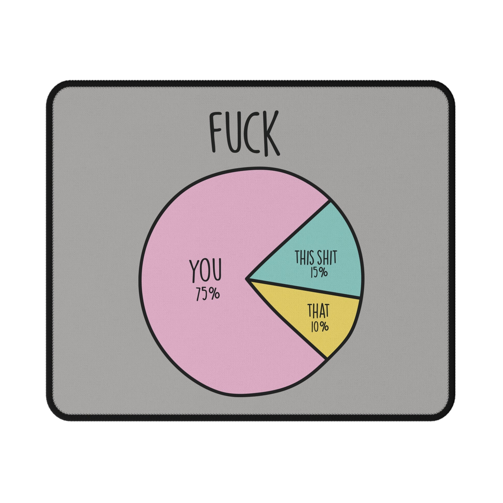 Pie chart graphic with text on a gray background