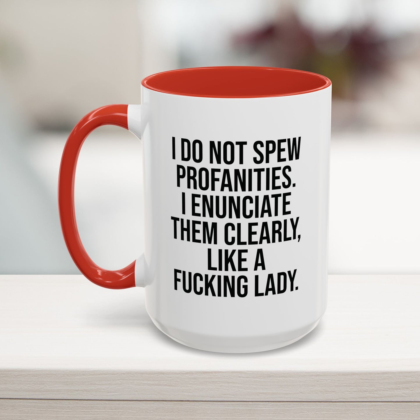 Sassy office humor mug in red, 15oz, with a sarcastic quote for women