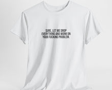 White t-shirt with design on a white background