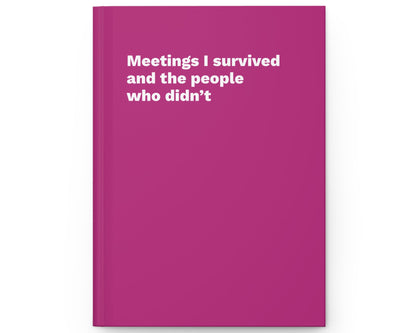 Pink notebook with white text on a white background