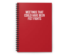 Dark red sarcastic office notebook with bold text cover